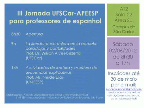 III Jornada APEESP - UFSCar para professores de espanhol